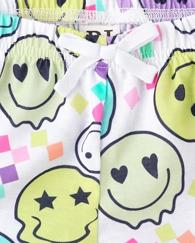 The Children's Place,Girls,Short Sleeve Top and Shorts,2 Piece Pajama Set,Rainbow Faces,X-Small — view 2