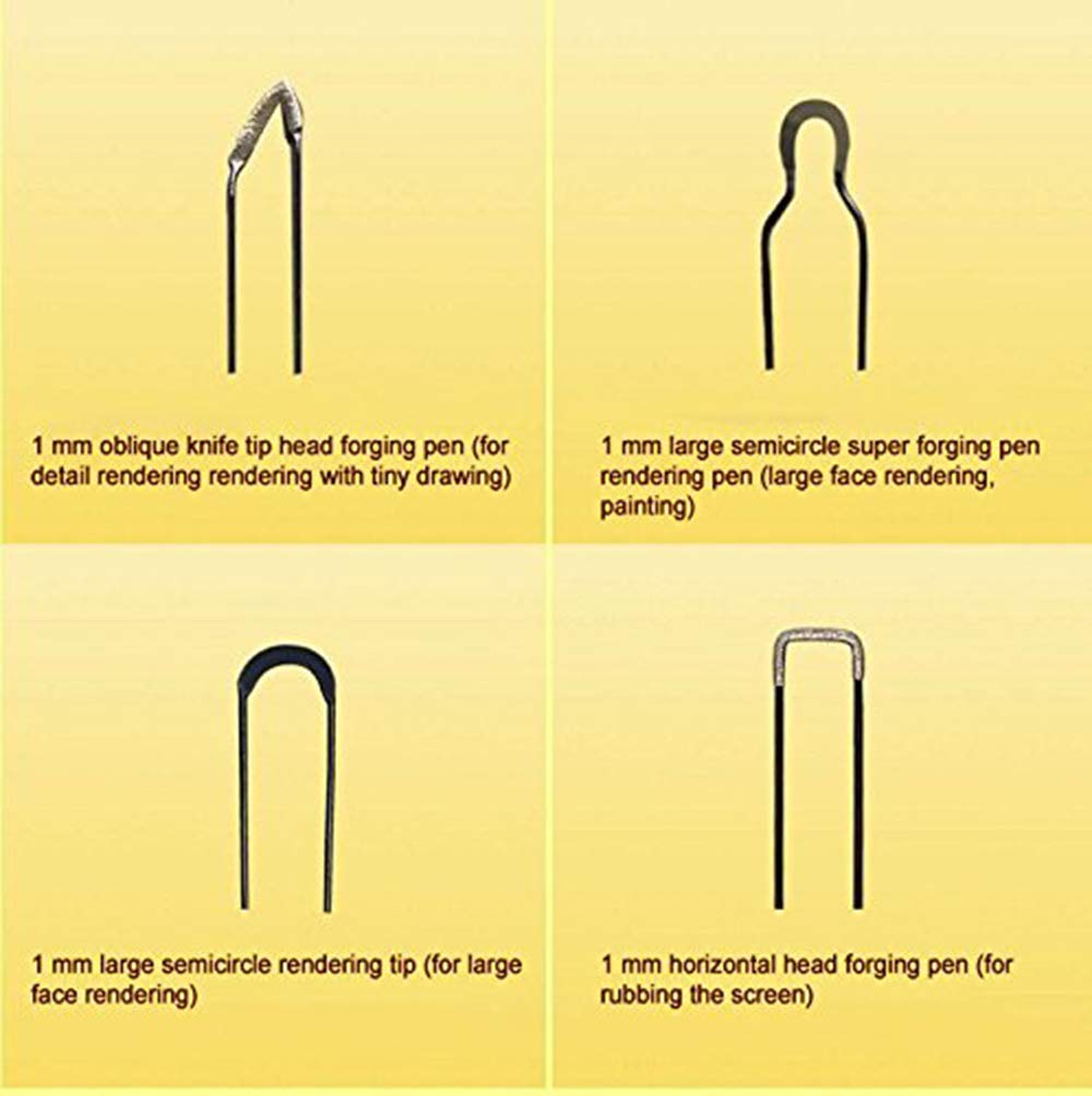 Eleoption 50W 1 mm Pyrography Wire Tips 2 Sets of 10 Tips with 3 Extra Pyrography Tips - Image 3