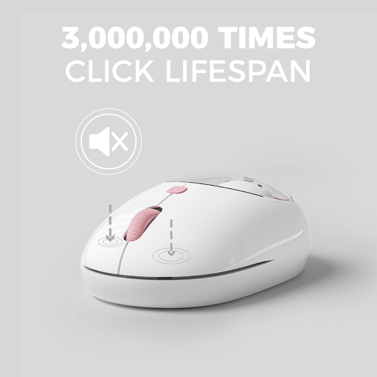 MiPow x Miffy Ratón inalámbrico Bluetooth, pequeño ratón portátil, adecuado para portátiles, tabletas, etc., seguimiento sin problemas, compatible con PC y Mac, Windows y macOS, rosa - regalos de