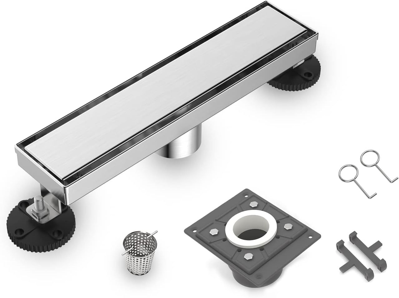 Shower Drain by EMBATHER 12 Inch Linear Shower Drain with Reversible 2