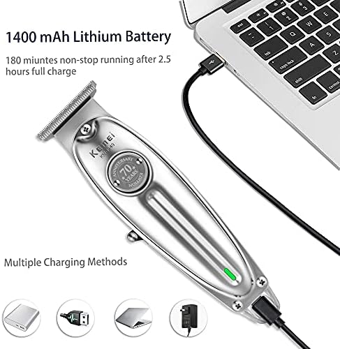 Kemei Cordless Hair Clippers for Men Professional 1949 Beard/Body/Hair Trimmer Grooming Kit with 0mm Bald Blade, Type-C USB Rechargeable, Quiet