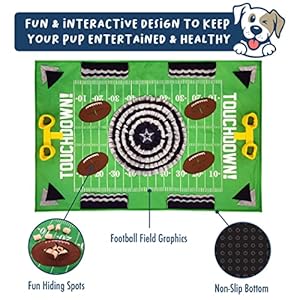 NFL Dallas Cowboys Pet Snuffle Mat, Football Field Feeding Game, Interactive Dog Sniffing Food Puzzle Mat Toy, Pet Foraging Mat, Slow Feeding Healthy Cat, Pet Treat Puzzle