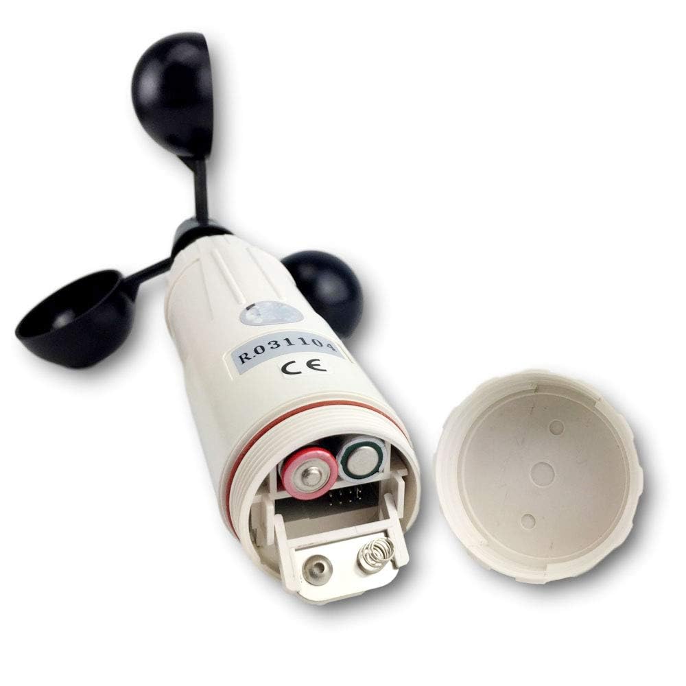 Anemometro a coppette digitale Lutron AM-4221 con misurazione della temperatura, 0,9–35,0 m/s, funzioni MAX/MIN, data logger a 100 punti, Data Hold e display LCD IP65