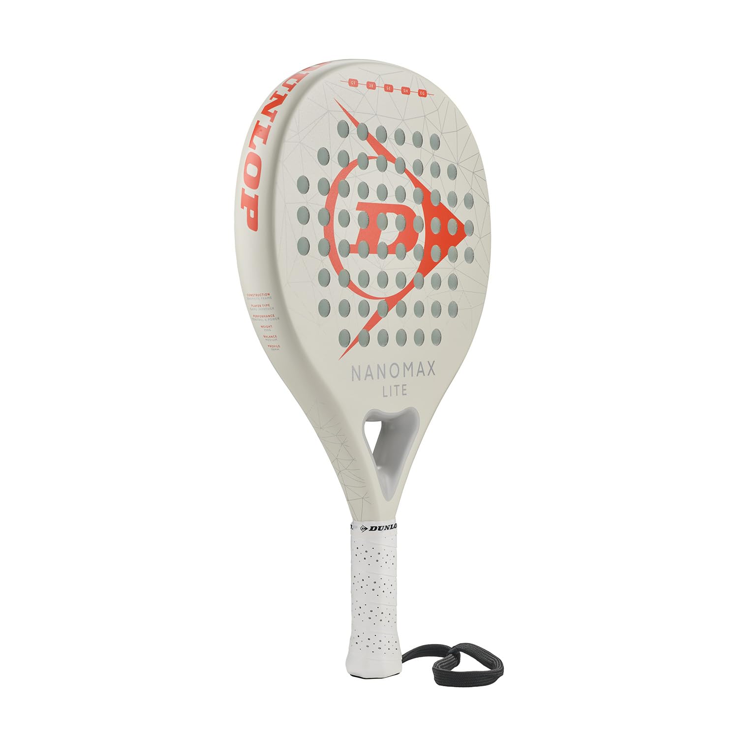 Dunlop Padel Bat Nanomax – Hybridform, Graphit-Rahmen, Medium-Balance