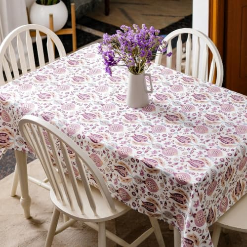 Image of THE YARD HOUSE Wipeable & Anti-Slip Cotton Table Cover for Family Dining, Party. Protects Against Spills, Scratches, Damages (Songs of the Sultan, 60 x 90 inch (Rectangle))
