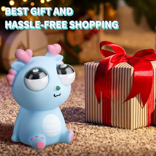 2025 Squeeze Eye Popping Out Stress Relief Cute Dragon Toy,Funny Eyeball Burst Toys for Adults Stress Relief Ornaments Figure Toy,Office and Party Favors Gifts (Green)