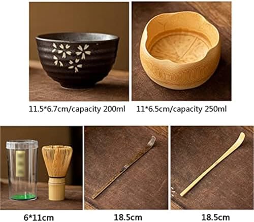 Handmade Japanese Matcha Whisk Set - 8-Piece Bamboo Tea Ceremony Kit with Chasen, Chashaku, Caddy & Tray - Complete Authentic Matcha Preparation Tools for Tea Lovers