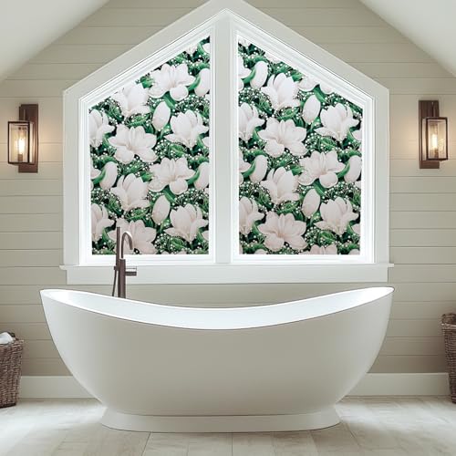 SOMWISE Frosted Glass Window Frosting Film Window Privacy Film One Way Privacy Windows Clings Static Cling Home Room Bathroom Spring Decor Car Decorations Tint Door Cover Renter Friendly Stickers