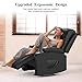 Recliner Chairs for Adults, FSC Certified Massage Reclining Chair with Heated Modern, Ergonomic Lounge Single Reclining Sofa Seat with Cup Holder & Pocket, Living Room Lounge Recliners Black