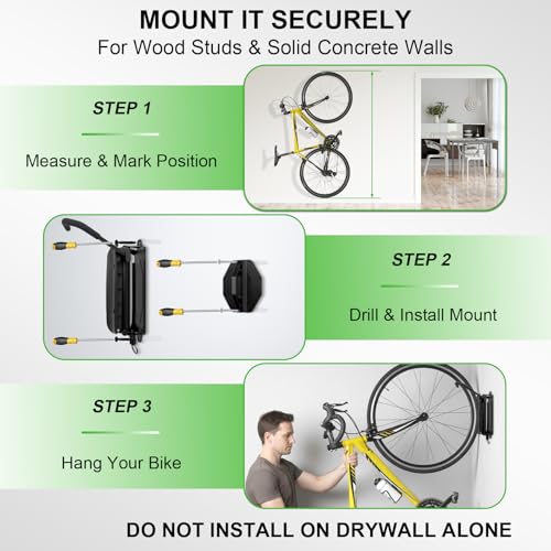 VuvuVoda Bike Wall Mount, Heavy Duty Bicycle Hangers for Garage Storage — view 5