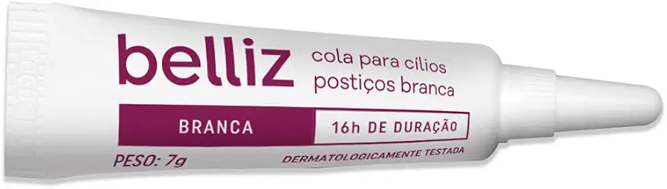 Cola para Cílios Postiços 7g, Belliz, Branco