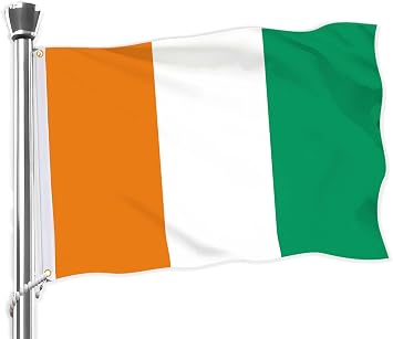 Ivory Coast Flag,3x5 FT Cote dIvoire Ivorian Flag,36x60 Inch Large Digitial Double-Printed Durable 150D Thick Polyester Decorations with 2 Brass Grommet