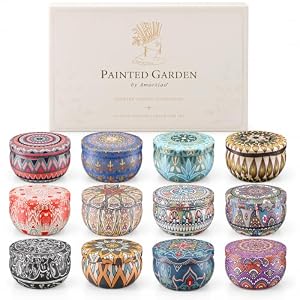 Painted Garden Scented Candles Gift Set for Women, 12 Pack