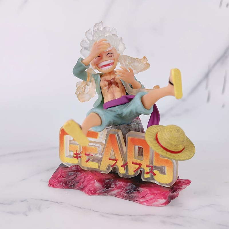 Image of Luffy Gear 5 Action Figure- Miniature Toy Figure (Doll) Special Edition for Car Dashboard, Decoration, Cake, Office Desk & Study Table (Pack of 1) (Height- 10.5cm)