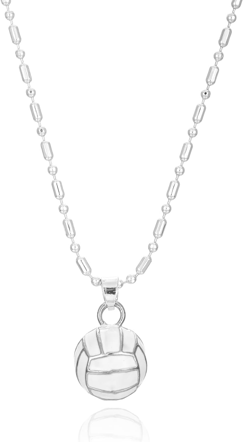 Sport Ball Necklace for Women, Soccer Baseball Football Basketball Volleyball Jewelry, Athletic Fan Pendant