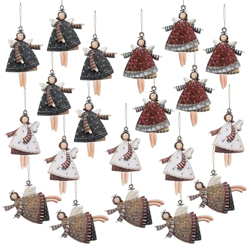 20 Stück Holz Engel Anhänger Christbaumschmuck,...