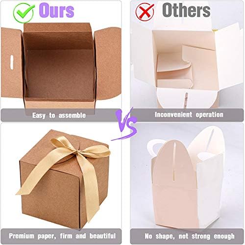 Gift Boxes with Lids, WantGor 10 Pack 8x8x4inch Kraft Paper Gift Wrap Boxes for Gifts, Bridesmaids, Chocolate, Cupcake, Crafting (White)