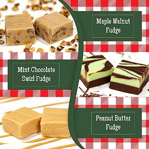 Valley Fudge, Assorted Gift Box, Classic Flavors, Fresh Artisan Fudge, Real Butter, Bulk Gourmet Candy, Individually Wrapped, Birthday, Thank You, Housewarming Gift, 6 Pieces, One and a Half Pounds - Thumbnail 4