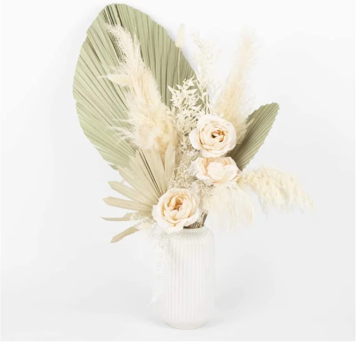 23" H x 15" W Giant Tropical Dried Palm Leaves, Large Palm Fan Leaves for Wedding Home Decor, Set of 2