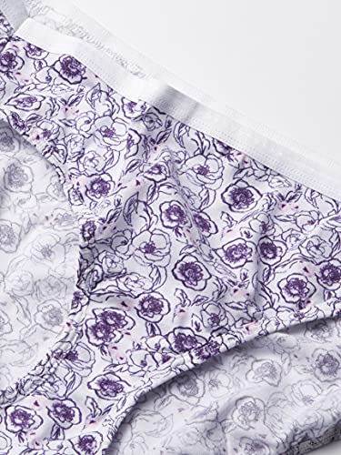 Hanes Ultimate Women's 6-Pack Breathable Cotton Hipster Panty, Sugar Flower Pink, White, Concrete Pe Heather, Black, Purple Vista Heather, Purple Vista Floral Print, 7 #TOP1