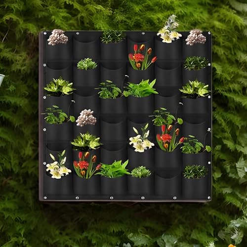 Macetero vertical de pared con 36 bolsillos para revivir paredes vacías 6