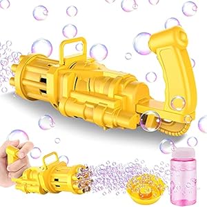 Sammar Bubble Gatling Gun Gatling Bubble Machine Toys for Kids 8-Hole Gift for Boys and Girls Outdoor Activities Bubble…