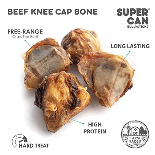 Super Can Bullysticks Meaty Beef Knee Cap Bones For Dogs, 100% Natural Dog Treats - Long Lasting Chew Bones For Puppies, Small And Large Dogs - Free Range Grass Fed Natural Dog Chews (5-Count) #TOP2