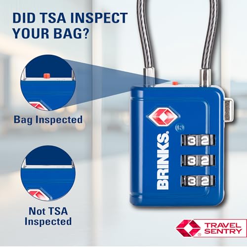 Brinks TSA Accepted Indicator Luggage Lock, Blue - Ressetable Combination, New More Secure TSA008 Key, 4 Pack2