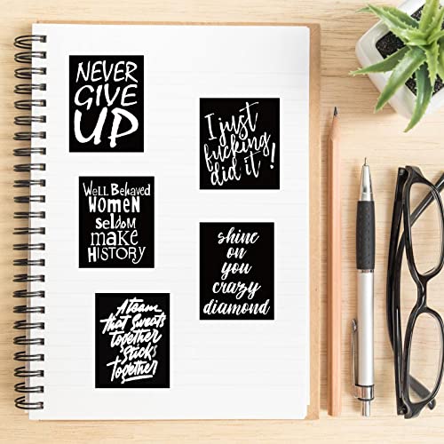60Pcs Cool Black Inspirational Stickers Decals For Kids, Teens Premium Waterproof Vinyl Motivational Phrase Stickers For Water Bottles, Skateboards, Laptops, Phone Cases, Guitars, Helmets, Bikes, And More, Cartoon Decal Pack (Inspirational) #TOP3