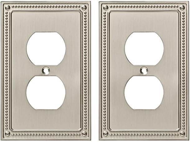 Miniatura 1 de Franklin Brass W35059-SN-C - Placa clásica de pared dúplex con cuentas, placa de interruptorcubierta, níquel satinado, 1 unidad (paquete de 2)