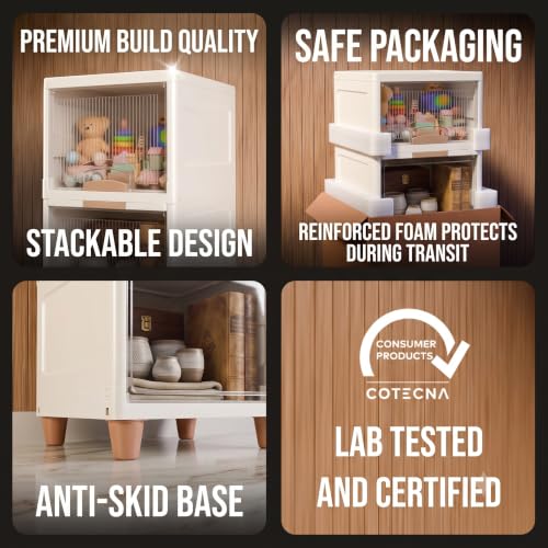Image of 5 layer Plastic Wardrobe For Clothes : Versatile Plastic Cupboard For Storage Organizer & Organisers Storage Box for Ideal for Neat and Tidy Storage Solutions Almirah For Clothes-Transperent