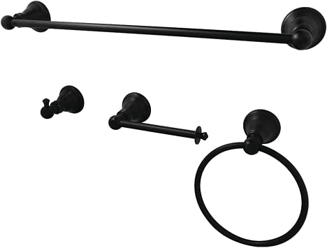 Kingston Brass BAHK192478MB American Classic Bathroom Hardware Set, Matte Black 18 x 7 x 3.25