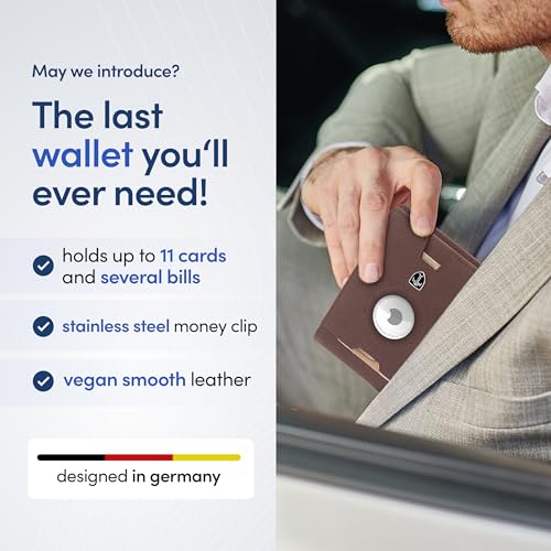 TRAVANDO AirTag* Wallet Mens Wallet with Money Clip Air Tag Wallet Card Holder RFID Blocking Bifold Gifts for Men