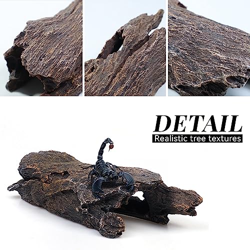 Image of Fish Tank Decorations - Large Aquarium Decorations Air Bubbler Tree Fish House for Betta Hideout Caves Buddha Decor Temple Ruins Arched Betta Fish Accessories Reptile House Shelter Decor (Wood A-M)