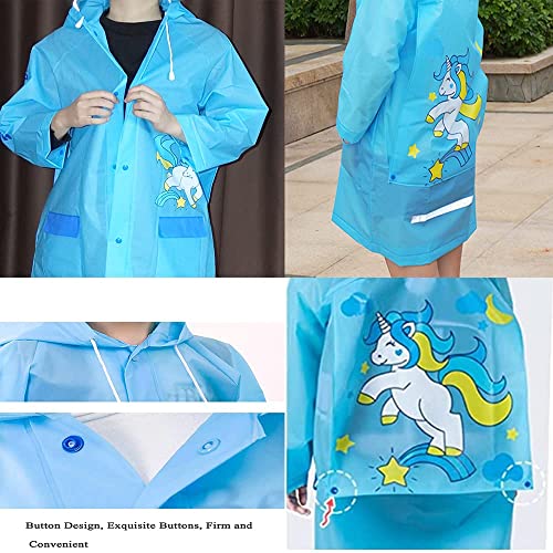 Qteclor Kids Raincoat Jacket Girl Boy Age 6-13 Year Cartoon Rain Poncho With School Bag Cover Outdoor Camp Cycle #TOP1