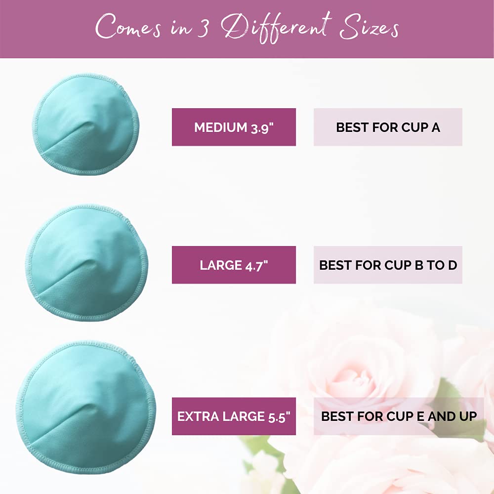 BABY BLISS Organic Bamboo Nursing Breast Pads - 14 Washable Pads with Wash and Storage Bags - Breastfeeding Nipple Pad for Maternity - Reusable Nipplecovers for Breast Feeding (Large, 4.7") : Baby