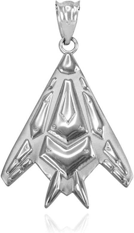 925 Sterling Silver Stealth Bomber Aircraft Charm Pendant