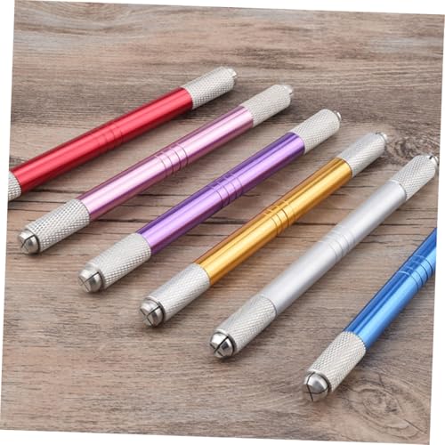 Bolígrafo para tatuajes de cejas manual en aleación de aluminio liviana con doble punta 7