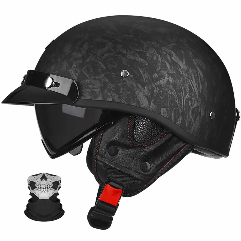Kask motocyklowy typu jet, z maską, chowany wizjer przeciwsłoneczny, wyjmowana nadająca się do prania wkładka, zdejmowane nauszniki / osłona przeciwsłoneczna, ECE 22.06, ABS Skala, S-2XL (55-64 cm