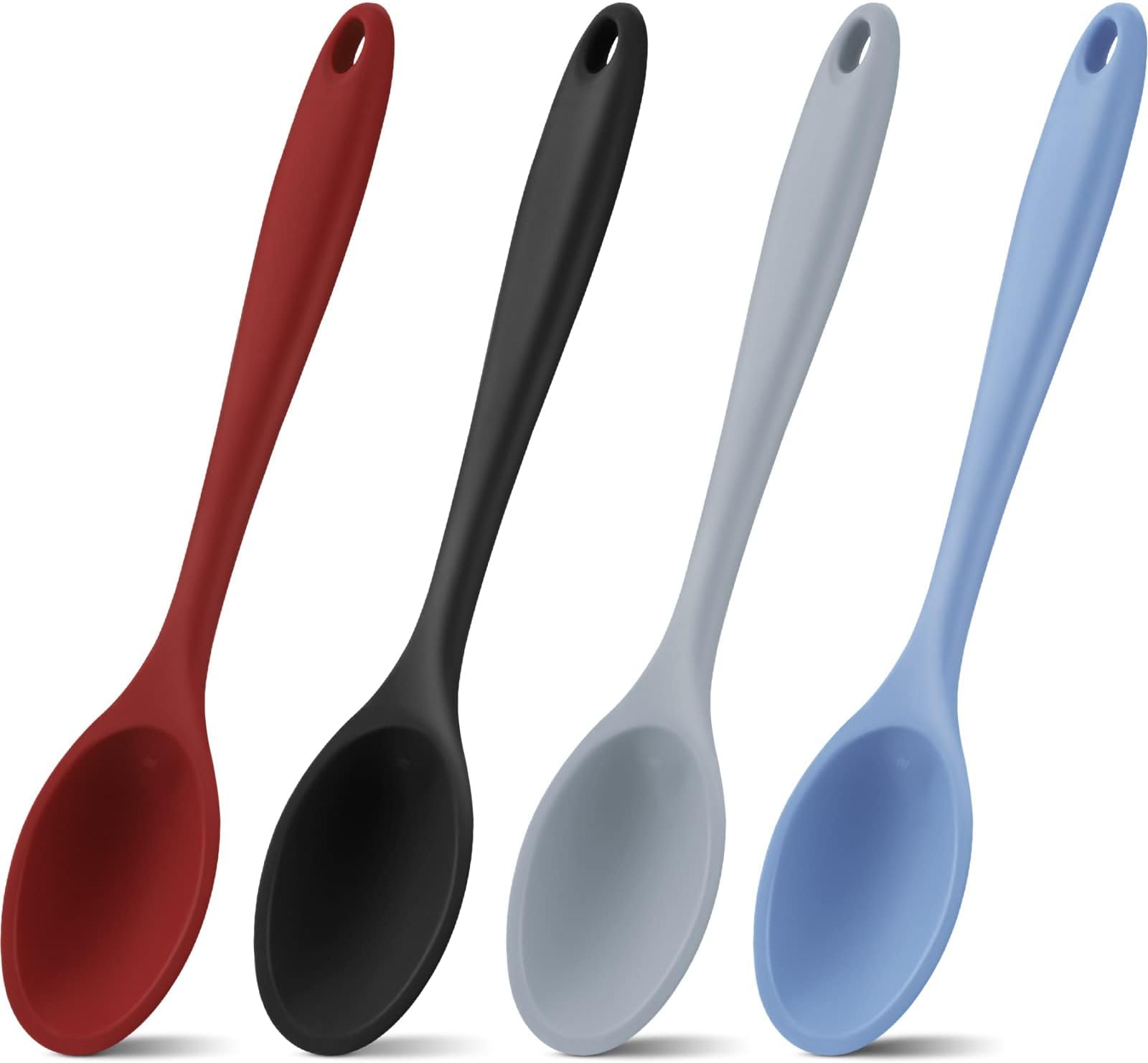 Silicone Nonstick Mixing Spoons Set 2, High Heat Resistant