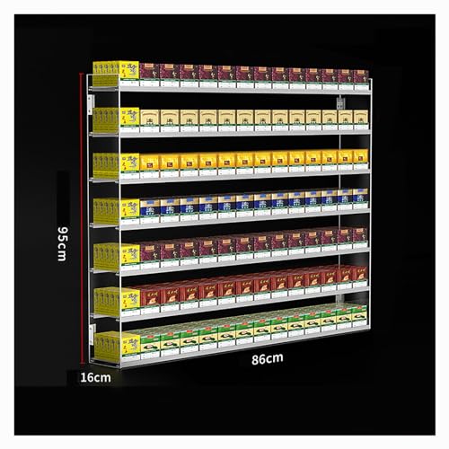 Support d'étui à cigarettes rectangulaire avec étagère d'affichage mural - 3