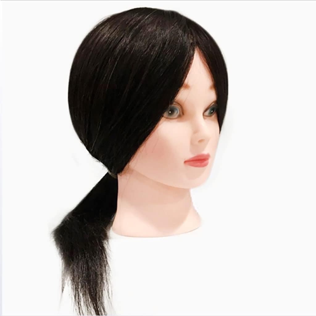 別倉庫からの配送 カットマネキン 練習用ウイッグ マネキンヘッド 18インチブラック100 本物の人間の髪の髪の練習髪の美容院マネキンの頭人形の頭の長い 髪の髪型練習ヘアスタイルのディスプレイドールダミー人形 Therapeuticapillows Ca
