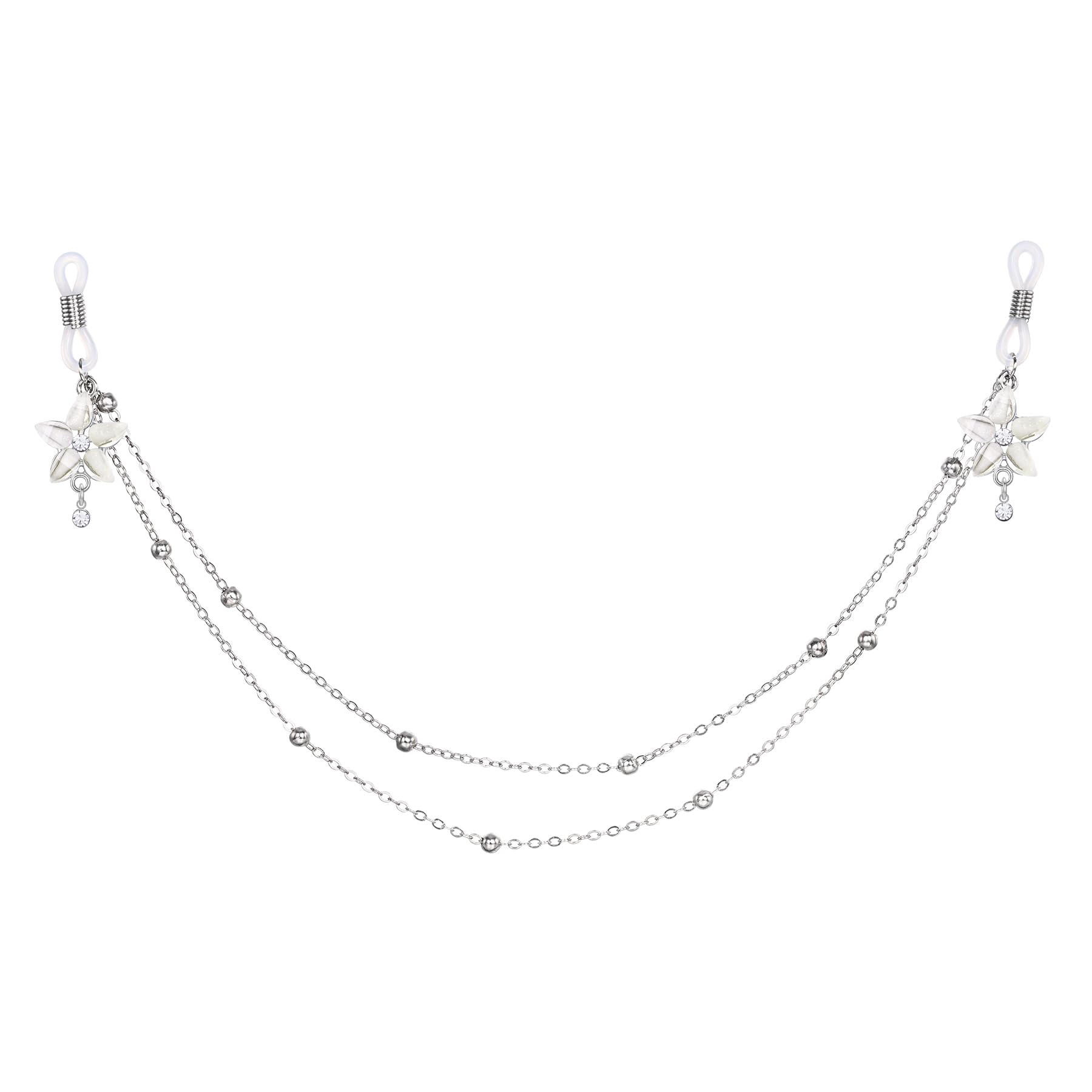 Crystal Flower Non Piercing Chest Chain for Women Silver Tone Layered Body Jewelry with Clip On DesignDecorative Floral Body Accessory for Festival Party Rave Bikini Lingerie Fashion-image-49