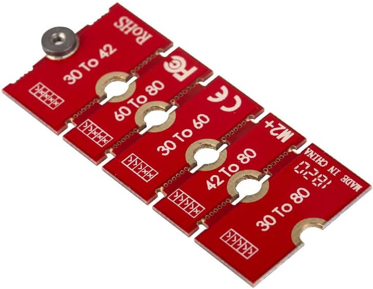 Acxico 2 Pcs M.2 NGFF NVMe SSD 2230 2242 2260 2280 Length Extend Adapter Bracket Card Plate