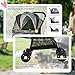 PawHut Hundewagen, faltbarer Hundebuggy, Hundetrolley mit Kissen, Katzenbuggy, Katzenwagen mit 4 Rädern, Netzfenster, Stauraum für kleine Hunde, Katzen, 600D Oxford, Schwarz