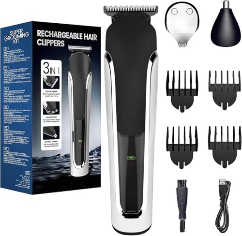 Vexloria Cortapelos para hombres, kit de aseo 3 en 1...