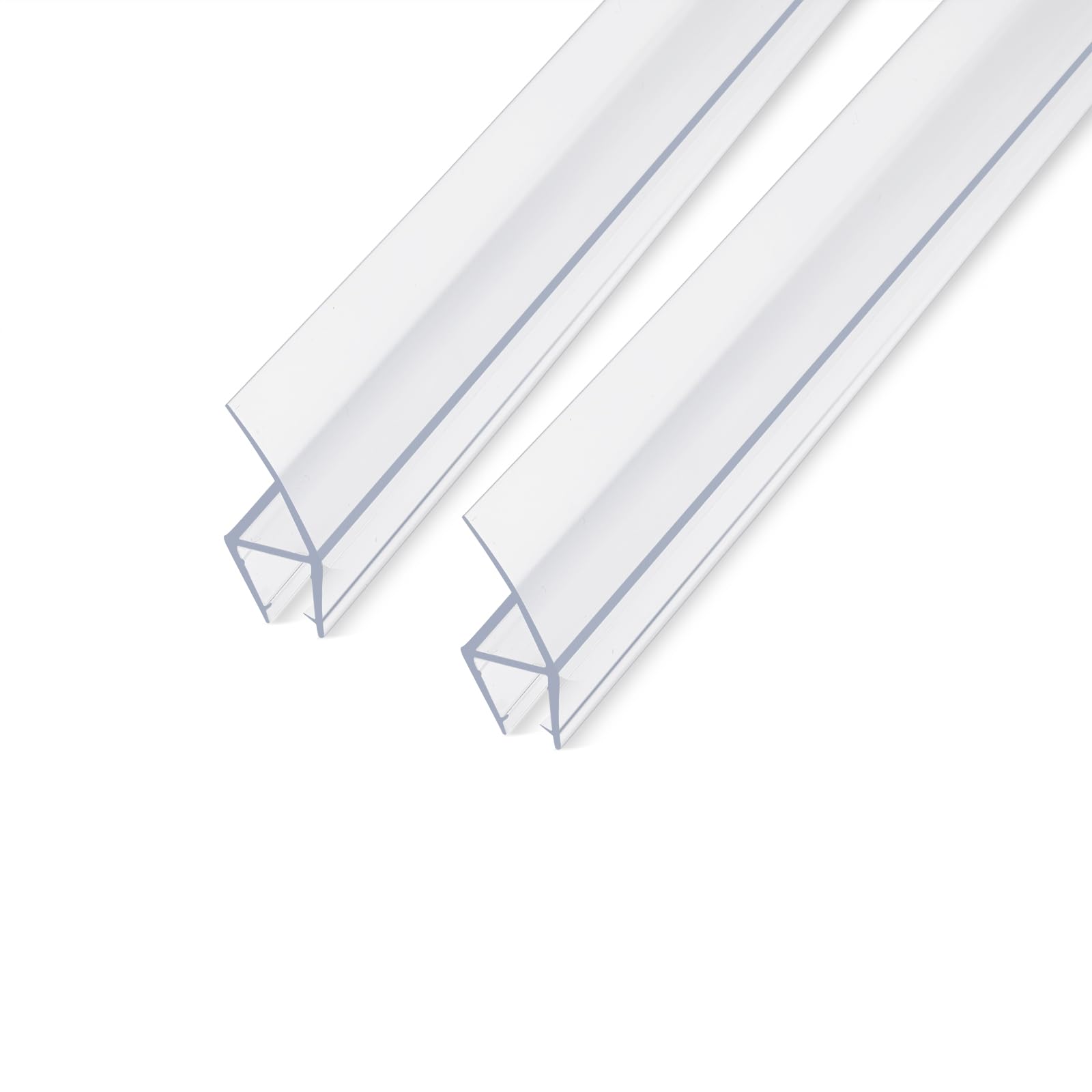 78" Shower Door Side Seal Strip for 1/4 inch Frameless Glass Shower Door Clear Polycarbonate(39" X2)