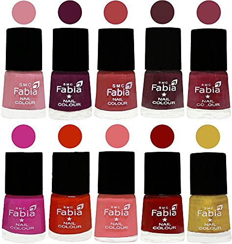 Image of ALL IN ONE (PACK OF 10), Long Lasting Glossy Nail Polish, 6 ml Each, All Vibrant Colours,02211