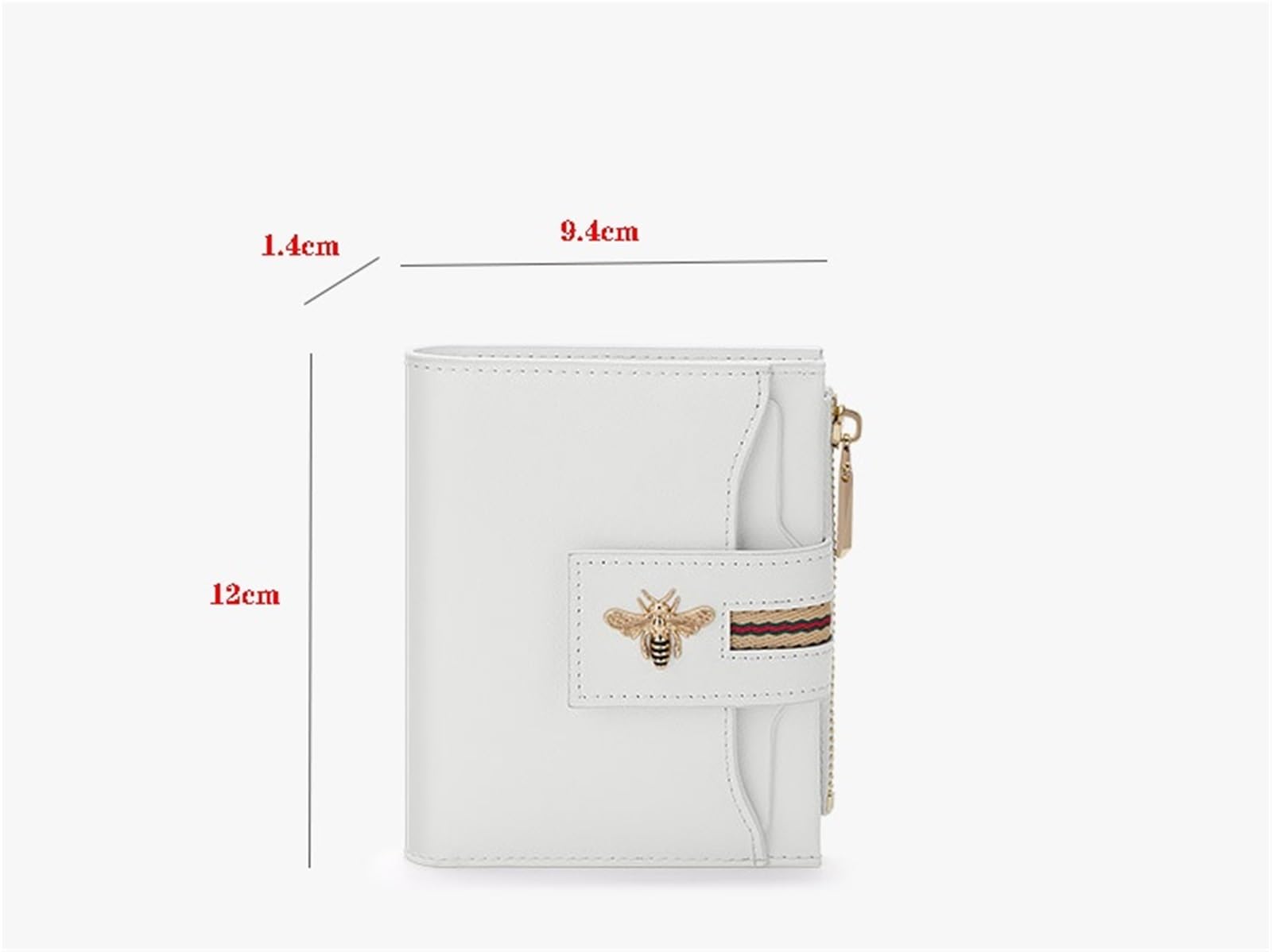 Portamonete Mini Porta carte da donna corto in pelle di vacchetta Portamonete personalizzato(White)