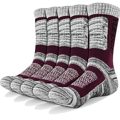 YUEDGE 5 Pares Hombres Senderismo Calcetines para Trekking Camping Ciclismo Tenis, Transpirable, Antideslizante, Anti-ampollas, Alto Rendimiento